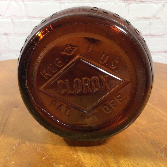 Vintage Clorox Amber Glass 32oz Glass Bottle with Cover - Picture 7 of 7